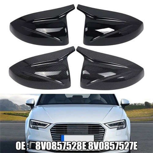 Black Replacement Mirror Covers for  A3 S3 RS3 2014-2020 Rearview Mirror Housing 1