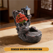 E Incense Burner Mountains River Waterfall Fragrance Fireplace Backflow Smoke Censer Holder Decoration for Home