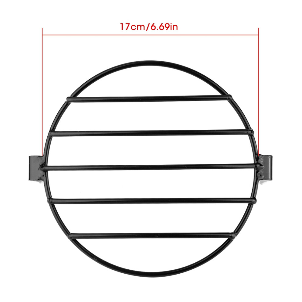 7Inch Durable Metal Motorcycle Headlight Cover Retro Side Mount Steel Material 8761391577268