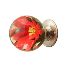 Unique Resin Dressers Knob Kitchen Cabinet Door-dark red peony