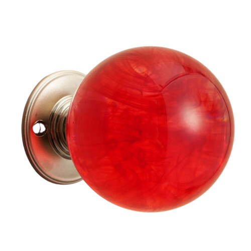 Unique Resins Door Handle with Cloudy Crystal Ball-red clouds