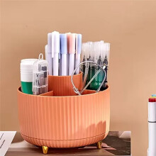 Rotating Makeup Brush Holder Desktop Cosmetic Organizer Rotating Desktop Storage Box Portable Lipstick Eyeliner Holder
