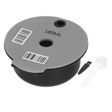 Wiederverwendbare Kaffee-Kapsel-Tasse Filter mit Löffel und Bürste, 180ML, Grau/Schwarz