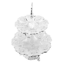 2-Tier Alloy Cupcake Tower Stand Silver White Elegant Cake Display Holder