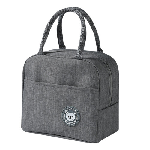 (Gray) Portable Lunch Bag for Work & Picnic