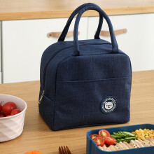 (Navy Blue) Portable Lunch Bag for Work & Picnic