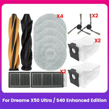 12 Szt. do Odkurzacza dla X50 Ultra/S40 Enhanced Edition, Część Zamienna, Główna Szczotka Boczna, Filtr, Mop, Worek na Kurz