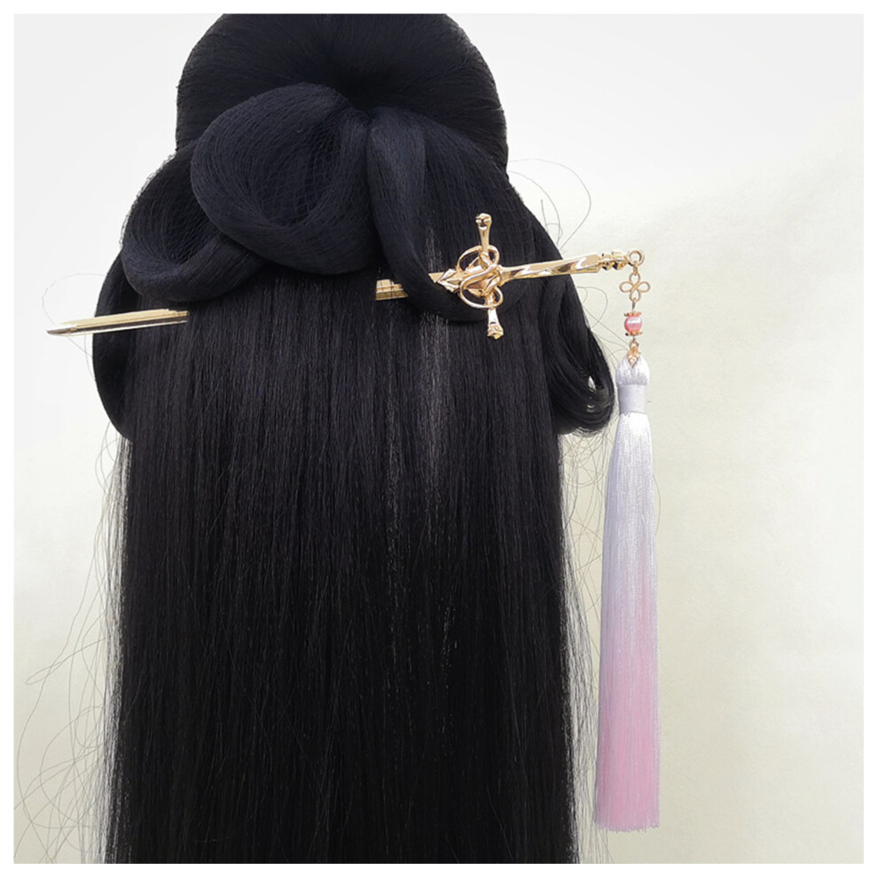 Creation-3C Golden/Pink ( Tassel) Vintage Hair Fork With Tassel For Thick Hair