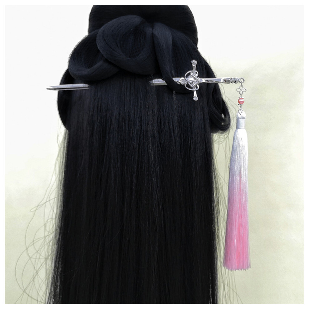 Creation-3C Silver ( Powder Tassel) Vintage Hair Fork With Tassel For Thick Hair