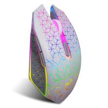 Dual-Mode Wireless Mouse 2.4G+BT5.2, 7-Color Backlight, 89g, Black/White