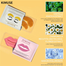 KIMUSE 24K Gouden Oogmasker Onder de Ogen Collageenpasta Hydraterende Lipmasker Liptextuur Lipverzorging Oogmaskerstickers (20 Stuks)