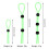 (Green 3 piece set) Locking Cock Ring for Couples - 50 Chars 2