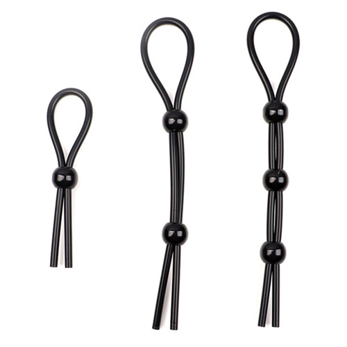 (Black 3 piece set) Lockable Cock Ring for Couples - 50 chars 1