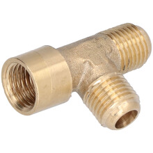 Messing 3-Wege Adapter Pneumatikverschluss, Außengewinde, 12x13x13mm