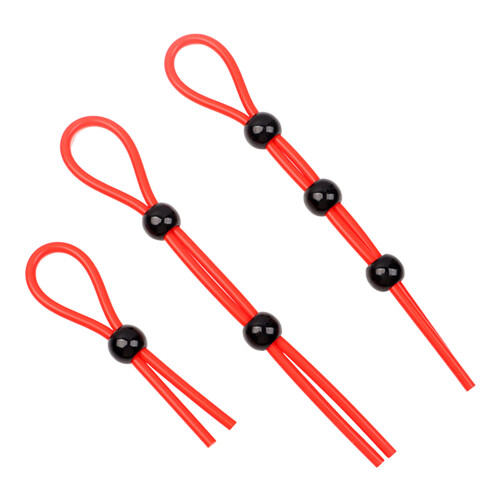 (Red 3 piece set) Locking Cock Ring for Couples - 50 Chars 1
