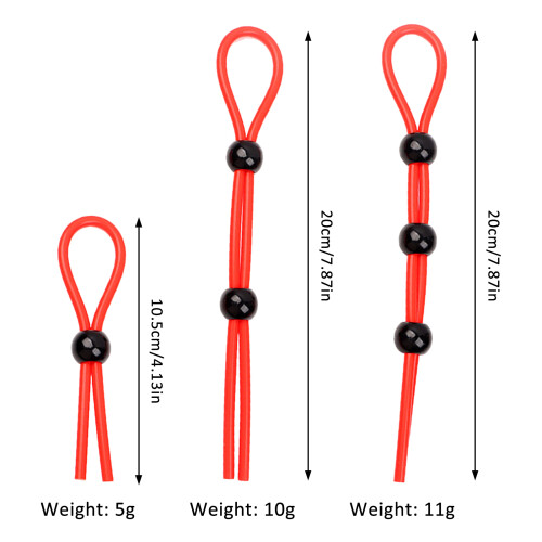 (Red 3 piece set) Locking Cock Ring for Couples - 50 Chars 2