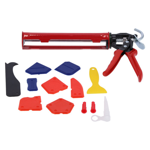 Caulking Gun Kit with Grout Scraper, Multi-Color, DIY Home Use 1
