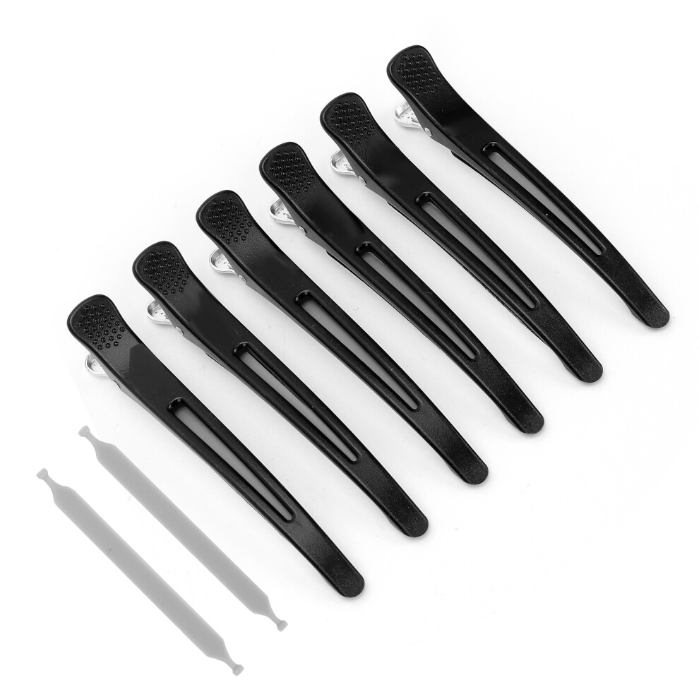 Unisex Black 6Pcs Abs Non-Slip Hair Clips For Styling & Haircuting