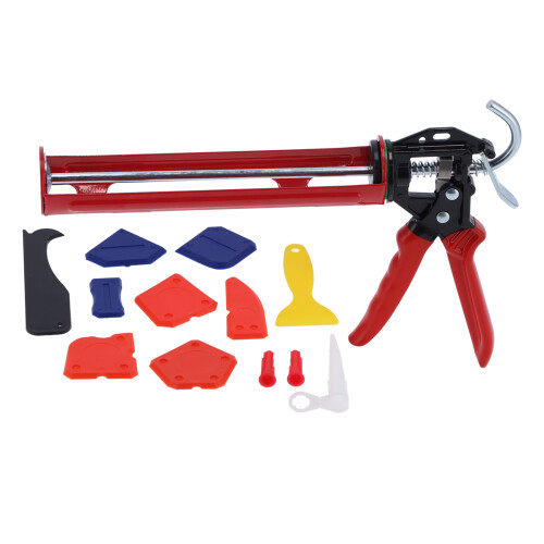 Caulking Gun Tool Kit with Multifunction Grout Scraper, 6 Colors