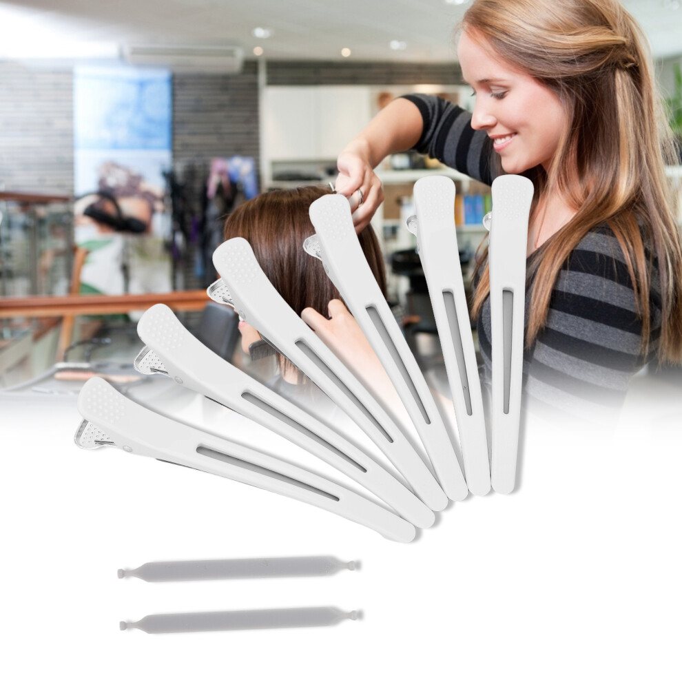 6Pcs NonSlip Duckbill Hair Clips for Cutting & Styling, White