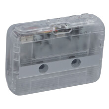 Vintage Bluetooth Cassette Player with USB/AA Battery Powered, Compact & Transparent