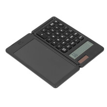 Solar Office Desk Calculator with Writing Tablet, Black, 160x78mm