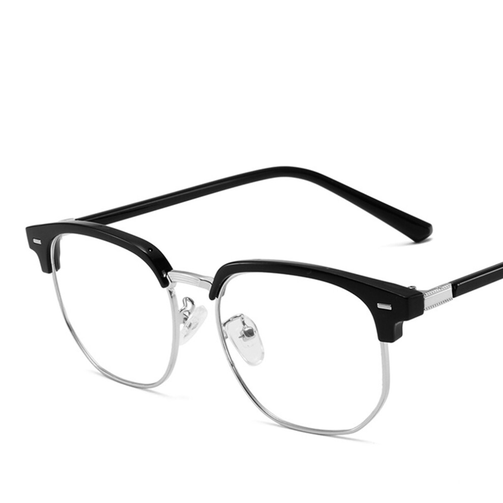 Creation-3C (Bright Black Silver Edge) Blue Light Blocking Glasses For Men & Women