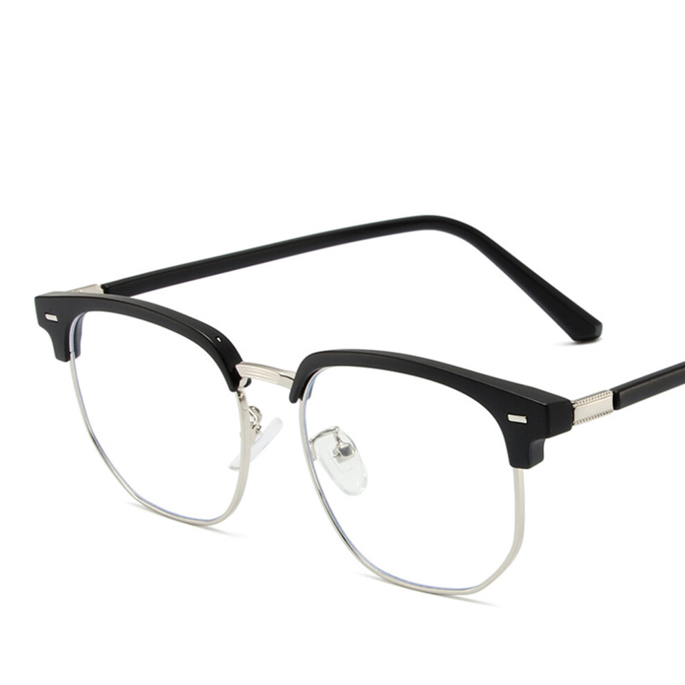 Creation-3C (Sand Black Silver Edge) Blue Light Blocking Glasses For Men & Women