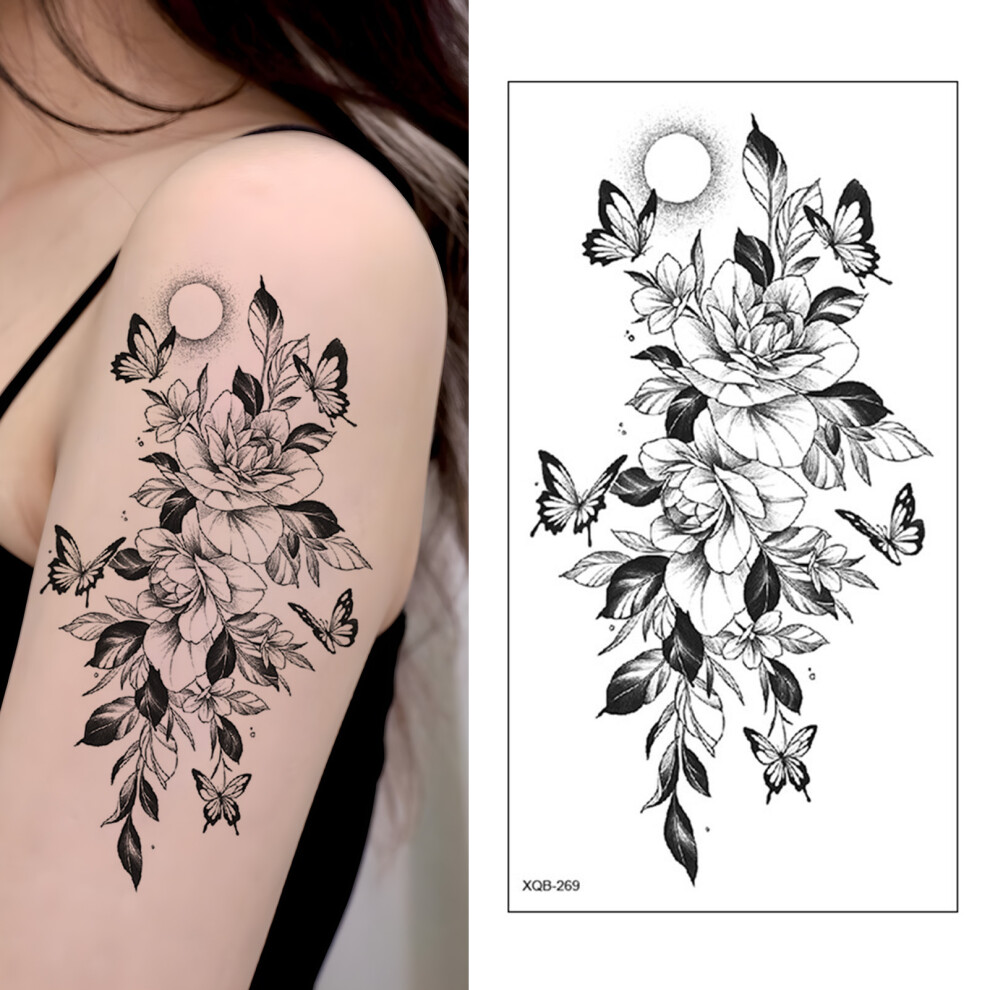 Creation-3C (Xqb269) Flower Arm Tattoo Stickers For Women