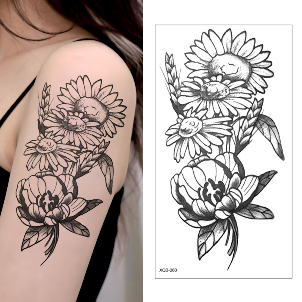 Creation-3C (Xqb280) Flower Arm Tattoo Stickers For Women
