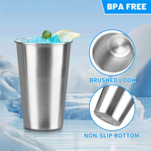 8Pack 16 Oz Stainless Steel Pint Cups,Stainless Steel Cup,Pint Cup Tumbler,Water Tumbler,Stackable,Reusable,BPA Free