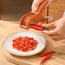 2 Peças de Aço Inoxidável Frutas Vegetais Fatiador Ferramenta para Presunto Salsicha Salada Cozinha Gadget Vermelho-Marrom