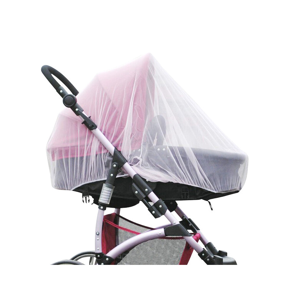 (White) Baby Stroller Mosquito Net For Carriers & Cribs White Creation-3C