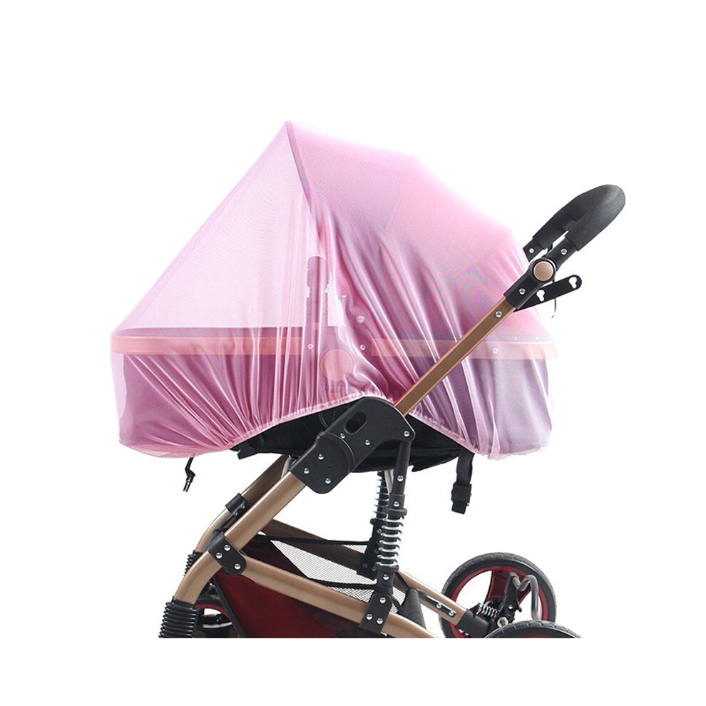 (Pink) Baby Stroller Mosquito Net For Carriers & Cribs Pink Creation-3C