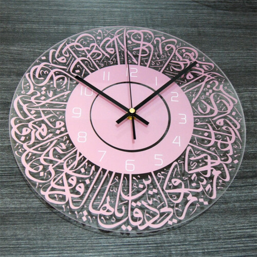 Acrylic Round Wall Clock Silent 12 Inch Rose Gold 2