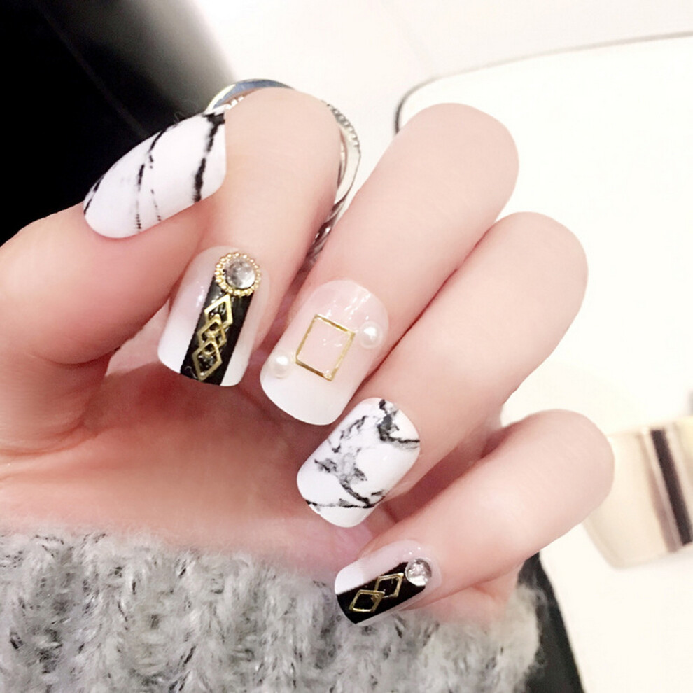 Phui-Pet-Supplies Marble Nail Stickers 24Pcs Lightweight