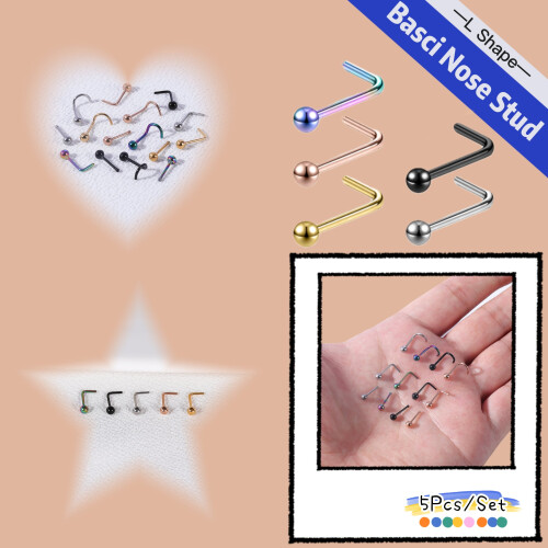 Steel Ball Nose Stud Piercing Set 5 Pcs 2
