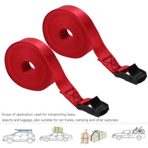 Durable Tie Down Straps 25mm Zinc Buckle 3m Rope 2pcs for Secure Load 2