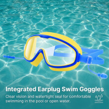 Kids Swim Goggles Anti-Fog & Earplugs