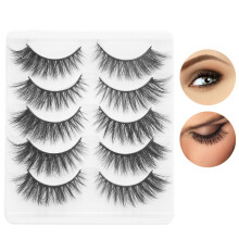 5 Pairs Thick Curly False Eyelashes for Date & Stage Use, Easy Application