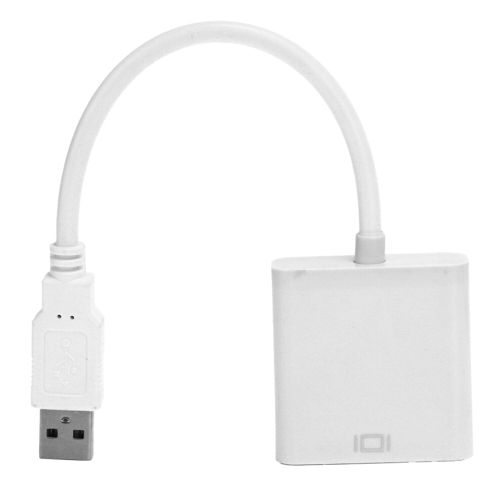 Usb3.0 To Vga Video Adapter Cable 5Gbps Full Hd 1080P 15Pin Female White 7901391062598