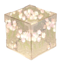 Colorful 10cm Tulip Cube Mirror LED Night Light, DIY Handmade Gift