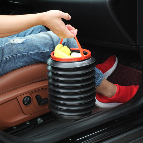 (without lid) Foldable Car Trash Can, Waterproof Storage Bag 2
