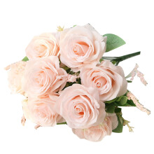 Kunstmatige Blauwe Rozen Bloemen Zijde Roos Bloem Boeket Kunstbloemen Huis Tuin Decoratie Bruiloft Rozen Roze