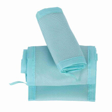 Baby Breathable Mesh Crib Bumper Sky Blue, Adjustable Safety, Full Size