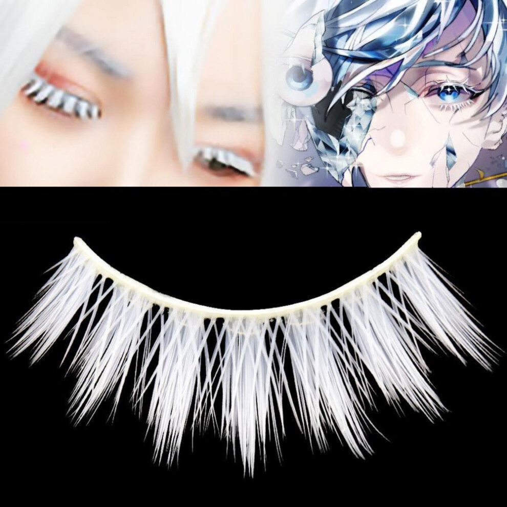 White False Eyelashes Cosplay Makeup Masquerade Party, 34Mm Length