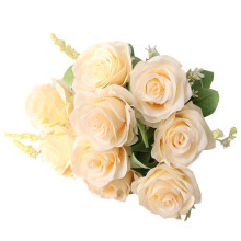 Fiori Artificiali di Rose Blu Fiori di Seta Rosa Bouquet di Fiori Artificiali Decorazione del Giardino di Casa Rose Nuziali Champagne