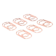 100 Pcs Star Shaped Stainless Steel Paper Clips Rose Gold 20mm Office Organizer