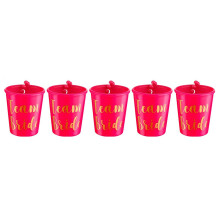 5 Stuks Team To Be Cup Plastic Borrelglaasjes Ketting Kralen Drinkbekers voor Bruiloft Bruids Douche (Roze Rood)
