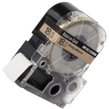 PET-Labelband für Epson & KINGJIM 18 mm x 8 m Schwarz auf Gold